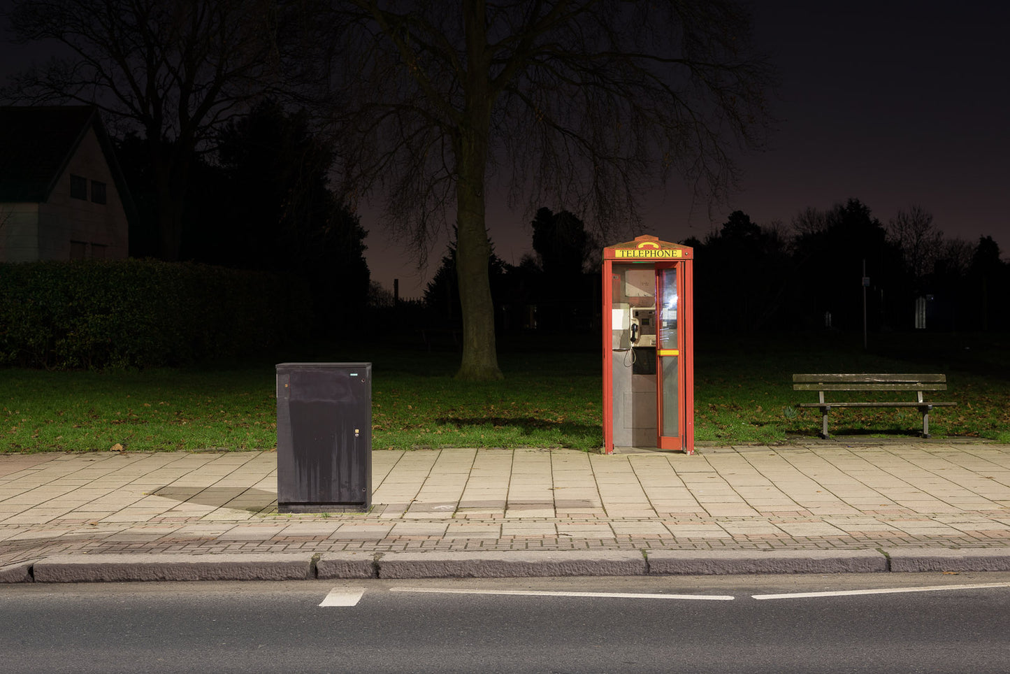Telephone and Bench